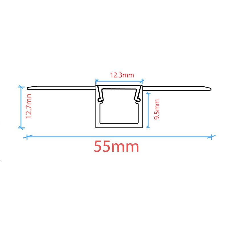 Profilé LED encastrable 9x12 – Ultra – Plaque de plâtre 3 Profilé LED encastrable 9x12 – Ultra – Plaque de plâtre – Image 3