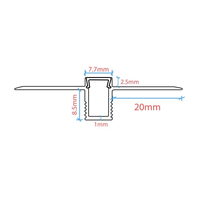 Profilé LED sans rebord 8x7mm – Garanti – Design Trimless 3 Profilé LED sans rebord 8x7mm – Garanti – Design Trimless – Image 3