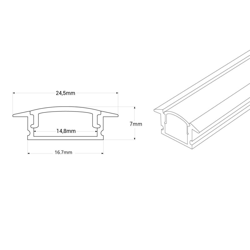Profilé LED encastrable 24,5x7mm – Kit – Éclairage Déco 7 Profilé LED encastrable 24,5x7mm – Kit – Éclairage Déco – Image 7