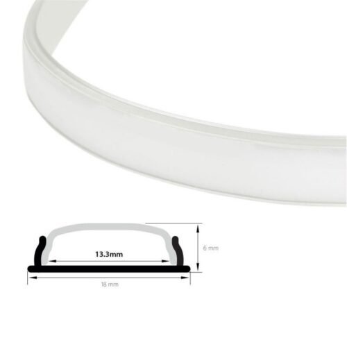 Diffuseur LED 18mm – Ultra Opale – Profilé 18x6mm