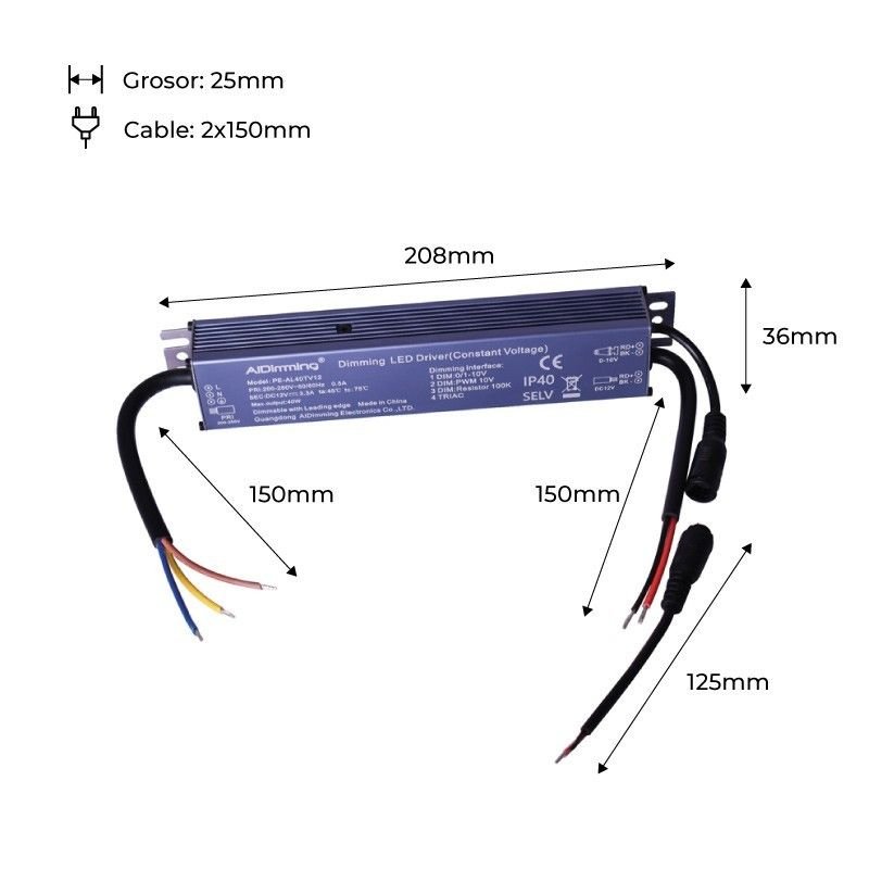 Alimentation LED 12V 40W – TRIAC Puissante 4 Alimentation LED 12V 40W – TRIAC Puissante – Image 4