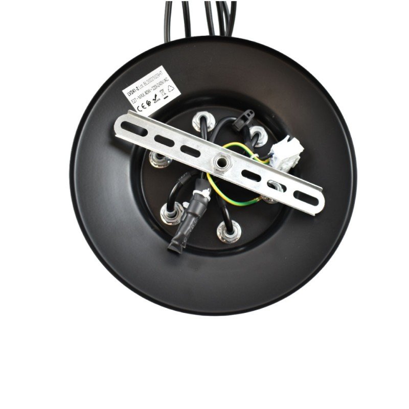 Suspension noire pour 6 ampoules E27 – Style vintage 6 Suspension noire pour 6 ampoules E27 – Style vintage – Image 6