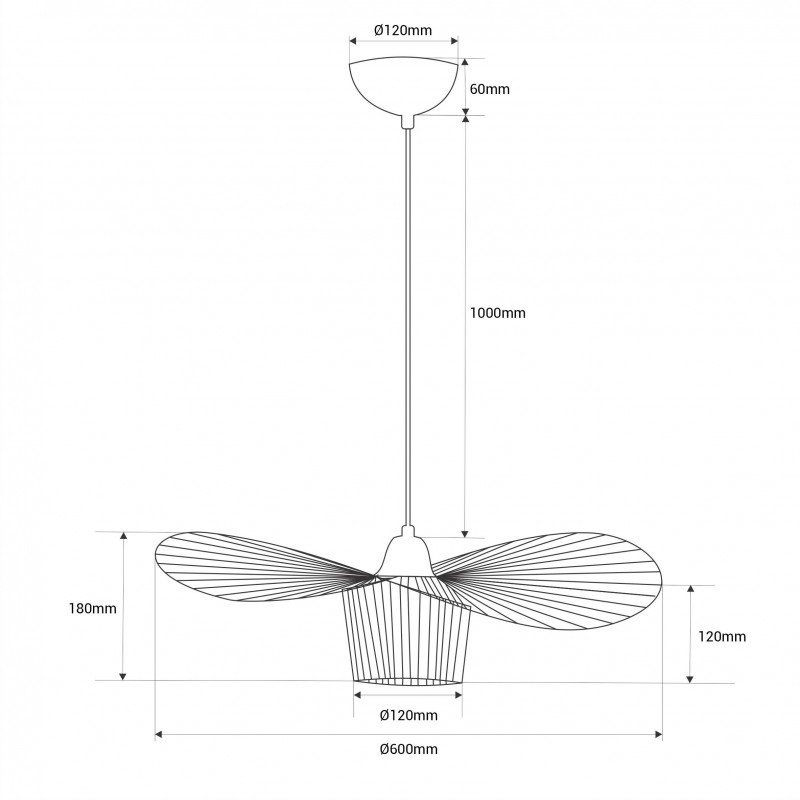 Lampe suspendue "Pamela" - 60cm - E27 22 Lampe suspendue "Pamela" - 60cm - E27 – Image 22