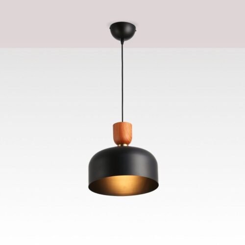 Lampe suspendue « Franz » – Métal et effet bois – E27