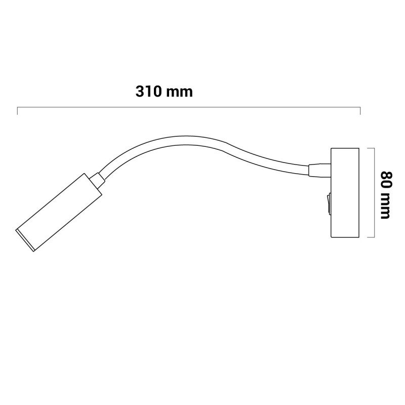 Liseuse LED "Hale" 3W - Blanc chaud 2800K 8 Liseuse LED "Hale" 3W - Blanc chaud 2800K – Image 8