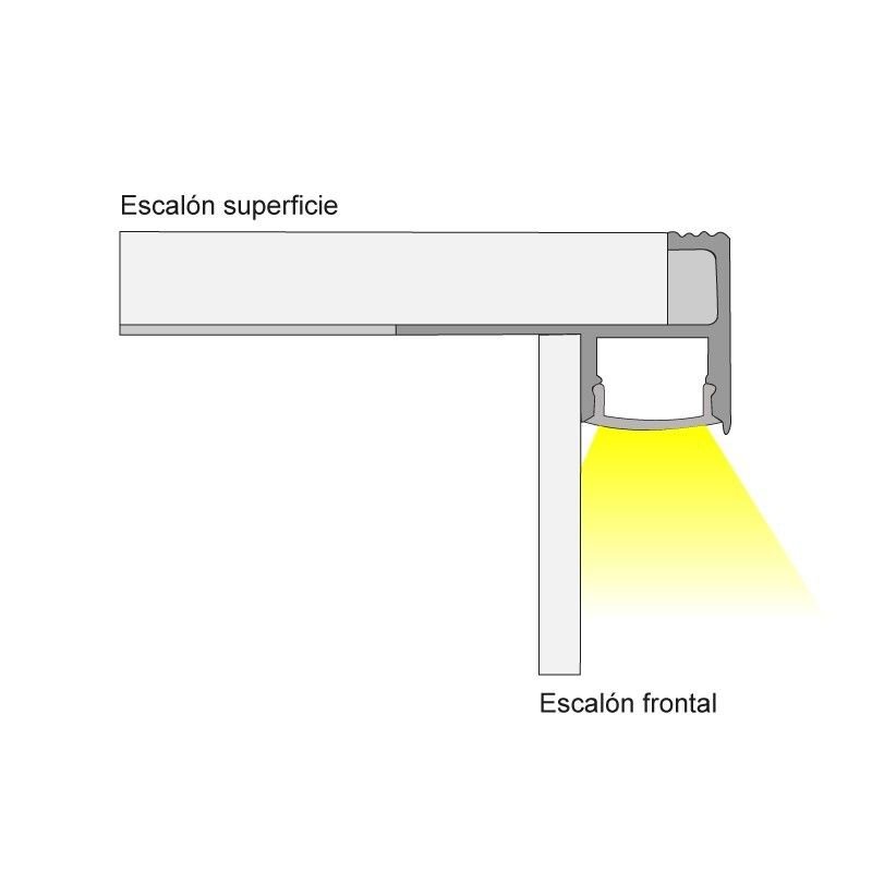 Profilé LED escalier 40x22 – Ultra – Encastré 2m 2 Profilé LED escalier 40x22 – Ultra – Encastré 2m – Image 2