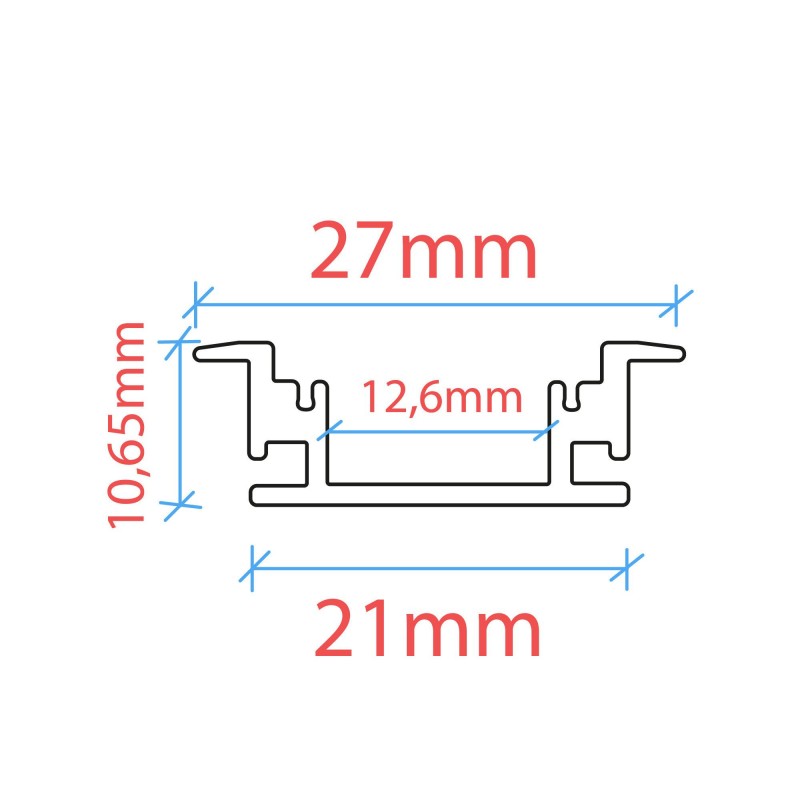 Profilé LED de sol 27x10mm – Pro – Éclairage Moderne 3 Profilé LED de sol 27x10mm – Pro – Éclairage Moderne – Image 3