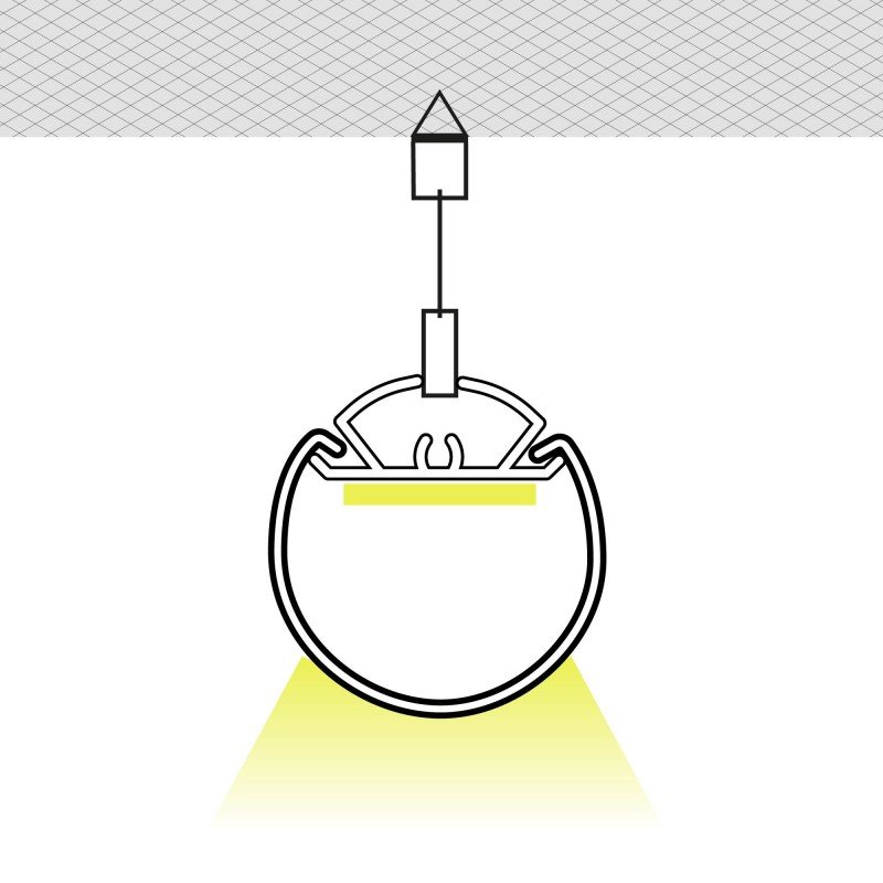 Profilé LED suspendu Ø30 – Professionnel – 2 m 3 Profilé LED suspendu Ø30 – Professionnel – 2 m – Image 3
