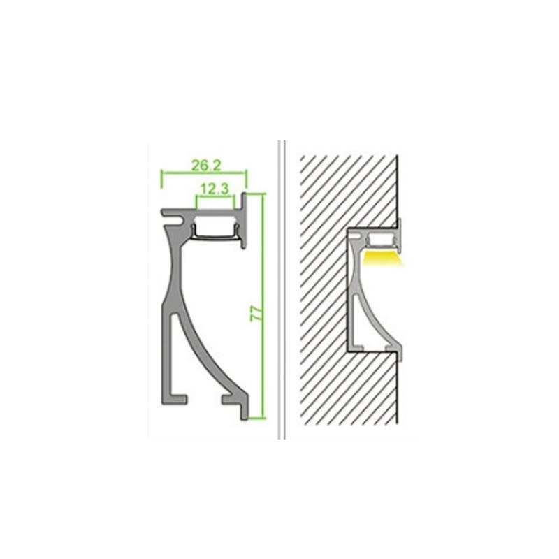 Profilé LED lèche mur 26x78 mm – Professionnel – 2 m 3 Profilé LED lèche mur 26x78 mm – Professionnel – 2 m – Image 3