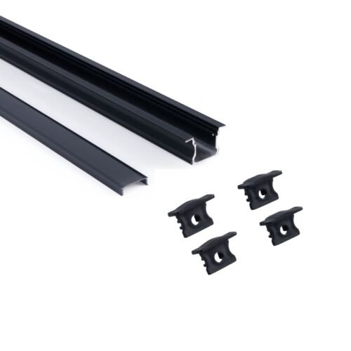 Profilé aluminium encastré LED 25×14,5 mm – Professionnel – Kit complet
