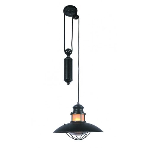 Suspension à poulie « Coal Pendant » E27 – Vintage