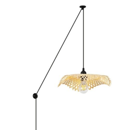 Lampe suspendue en osier « ALINA » avec câble – E27