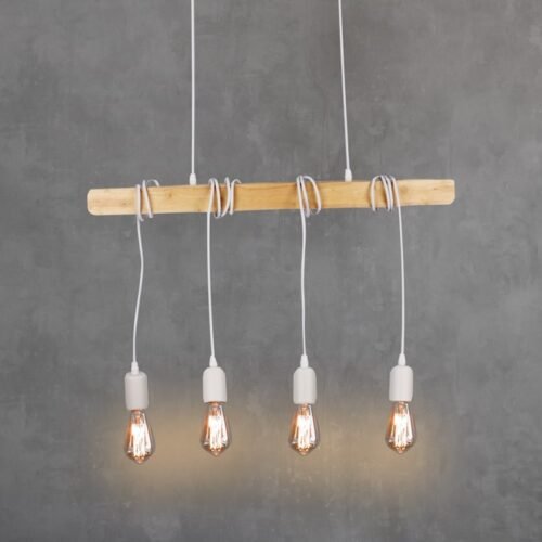 Suspension « Otto » 4 x E27 – Bois Vintage