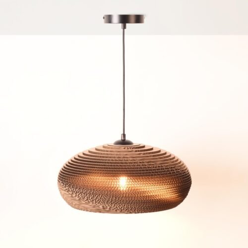 Suspension en carton ondulé « DANBORU » – E27 – Design naturel