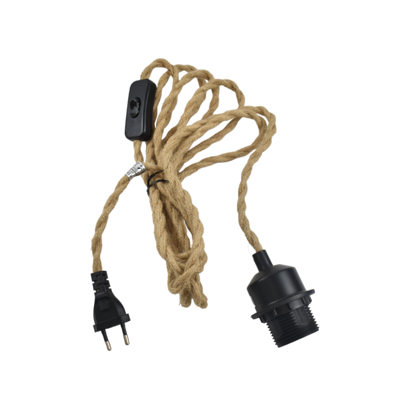 Suspension en osier "Vimet Lite" E27 - Avec interrupteur et prise murale 7 Suspension en osier "Vimet Lite" E27 - Avec interrupteur et prise murale – Image 7