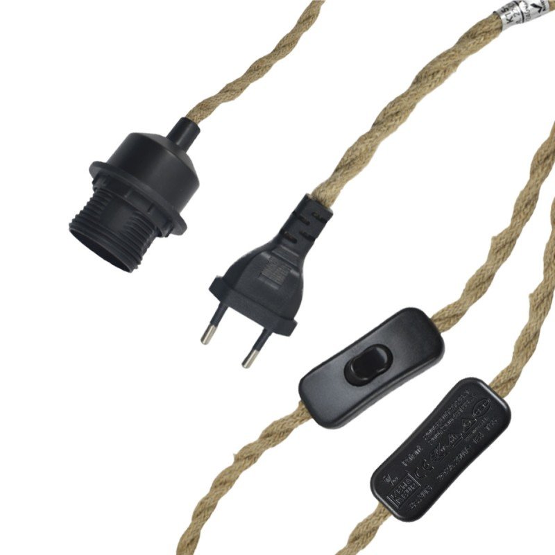 Suspension en osier "Vimet Lite" E27 - Avec interrupteur et prise murale 8 Suspension en osier "Vimet Lite" E27 - Avec interrupteur et prise murale – Image 8