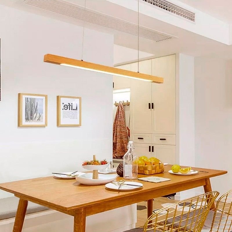 Suspension LED en bois 120cm 24W – Puissante - Blanc chaud 3 Suspension LED en bois 120cm 24W – Puissante - Blanc chaud – Image 3