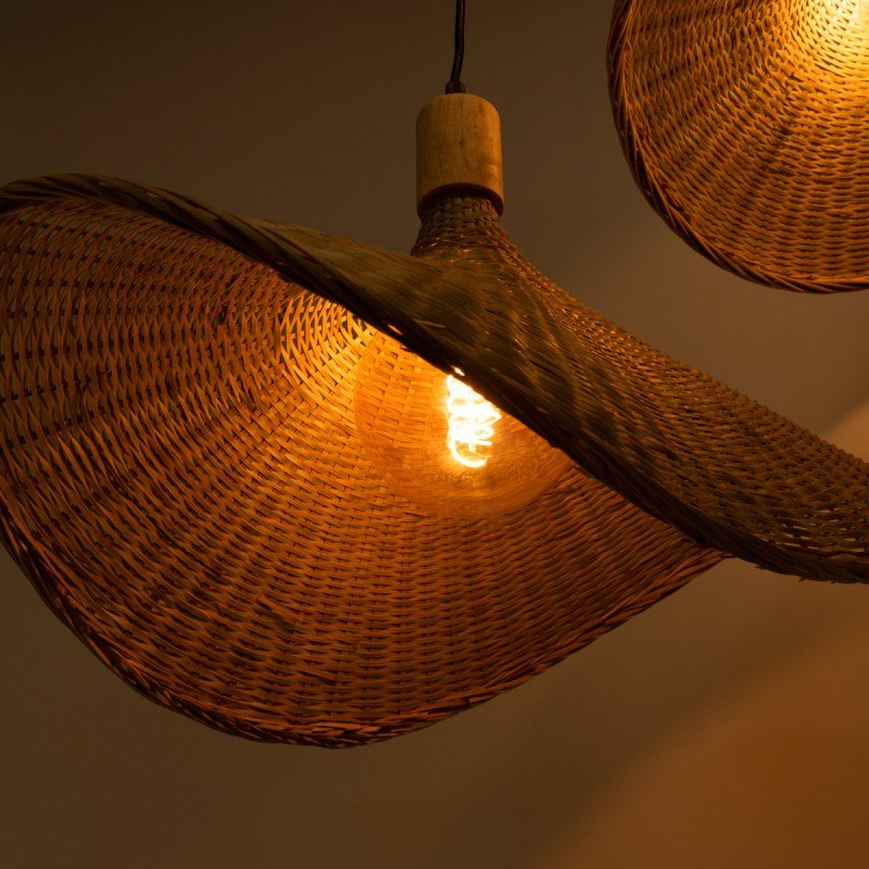 Suspension en osier "Bellas 3" – Style naturel - 3xE27 9 Suspension en osier "Bellas 3" – Style naturel - 3xE27 – Image 9