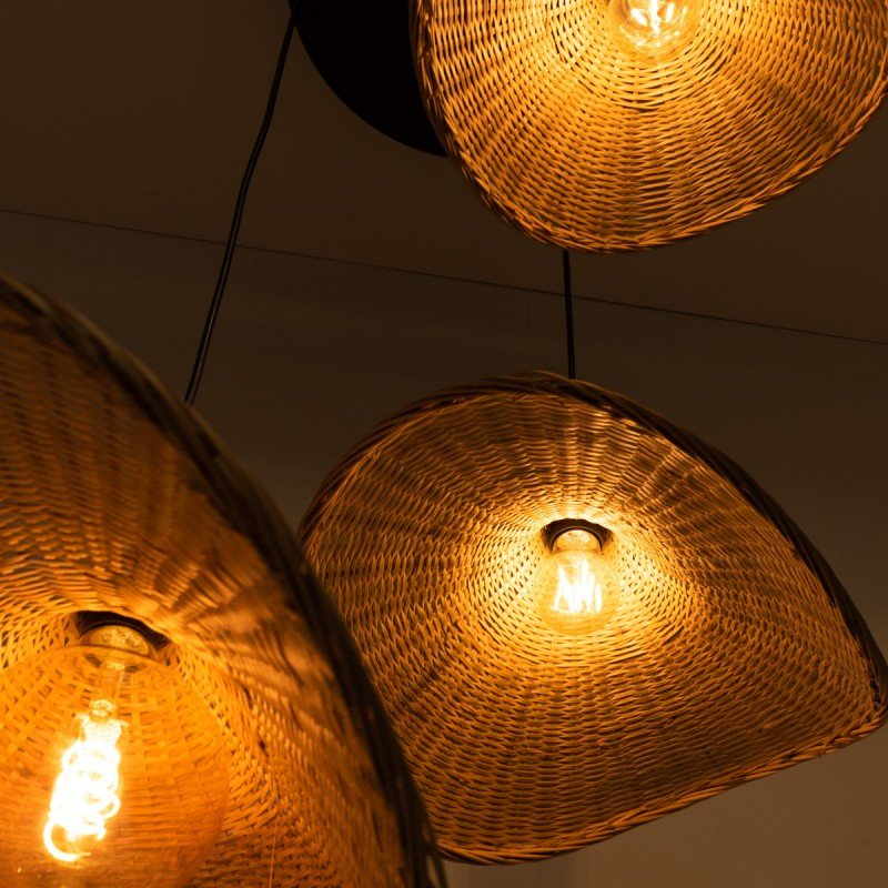 Suspension en osier "Bellas 3" – Style naturel - 3xE27 10 Suspension en osier "Bellas 3" – Style naturel - 3xE27 – Image 10