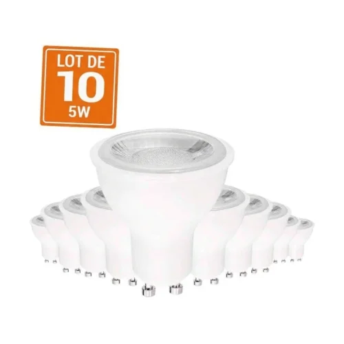 Ampoule LED GU10 5W – Pack 10 – Économique