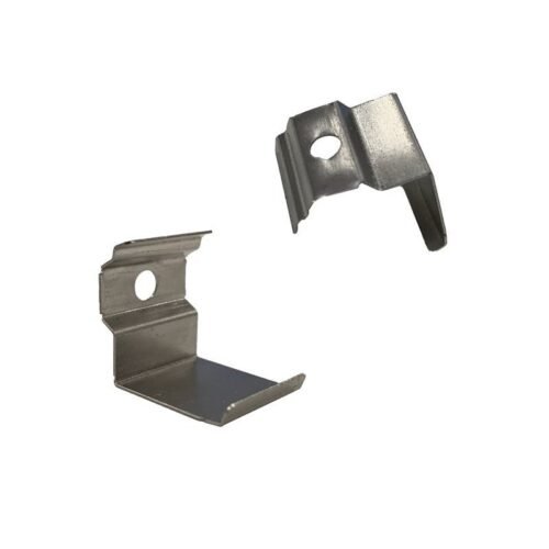 Agrafe métallique profilé LED – Fixation Professionnelle – Coin double face