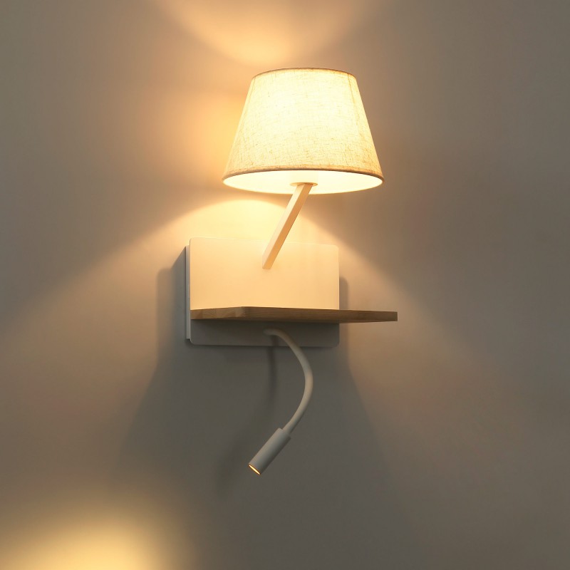 Applique murale élégante "Artin" - Avec spot LED orientable et port USB - E27 + 3W 19 Applique murale élégante "Artin" - Avec spot LED orientable et port USB - E27 + 3W – Image 19