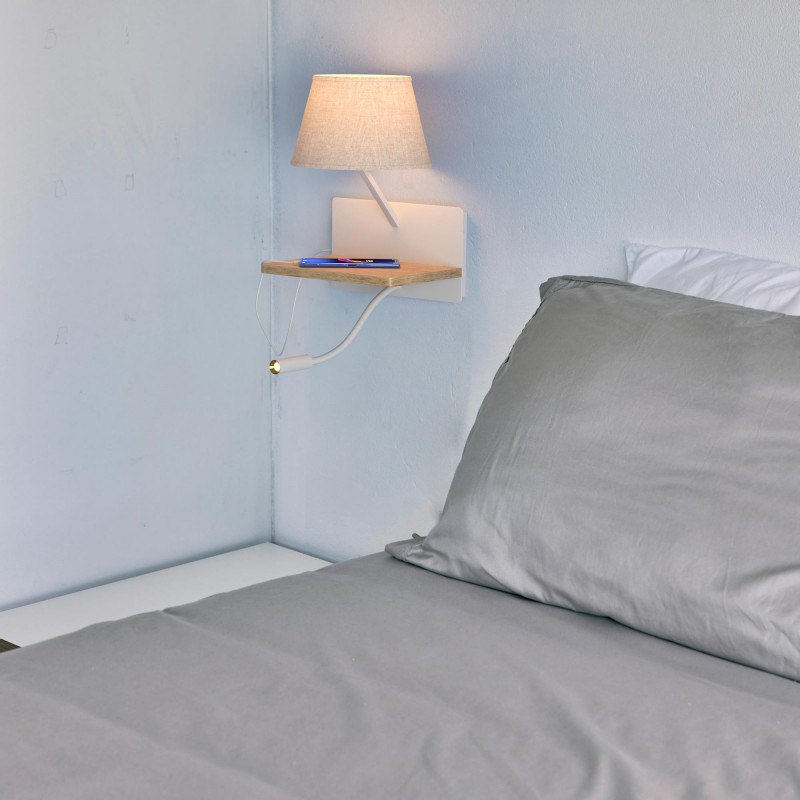 Applique murale élégante "Artin" - Avec spot LED orientable et port USB - E27 + 3W 8 Applique murale élégante "Artin" - Avec spot LED orientable et port USB - E27 + 3W – Image 8