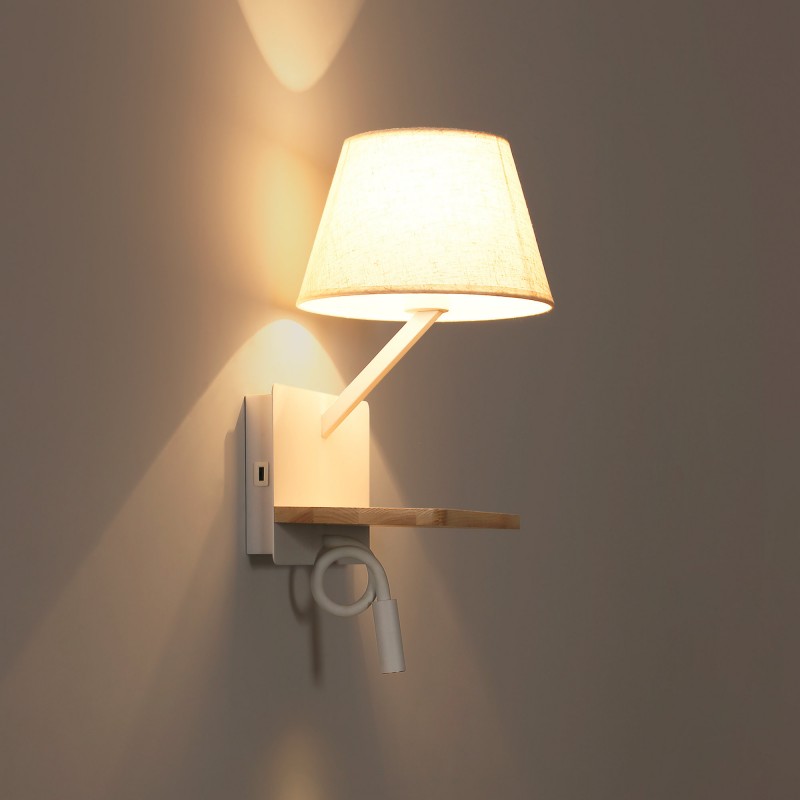 Applique murale élégante "Artin" - Avec spot LED orientable et port USB - E27 + 3W 9 Applique murale élégante "Artin" - Avec spot LED orientable et port USB - E27 + 3W – Image 9