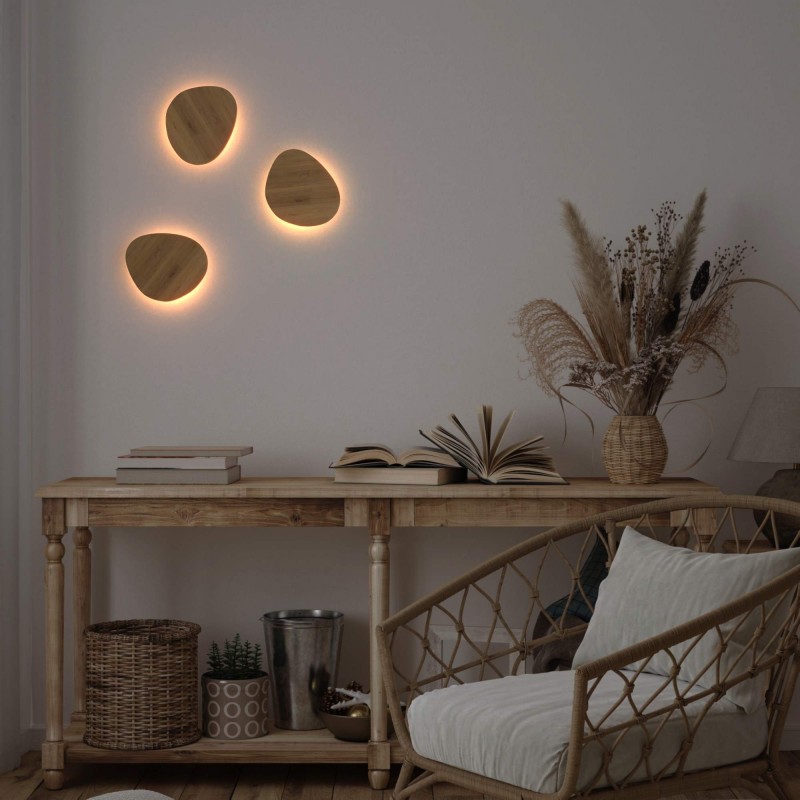 Applique murale LED en bois "Eclipse 3" 8W – Économique – 2700K Chaleureux 2 Applique murale LED en bois "Eclipse 3" 8W – Économique – 2700K Chaleureux – Image 2