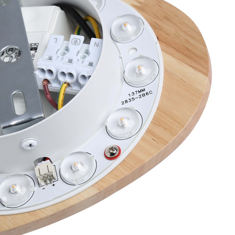 Applique murale LED en bois "Eclipse 3" 8W – Économique – 2700K Chaleureux 15 Applique murale LED en bois "Eclipse 3" 8W – Économique – 2700K Chaleureux – Image 15