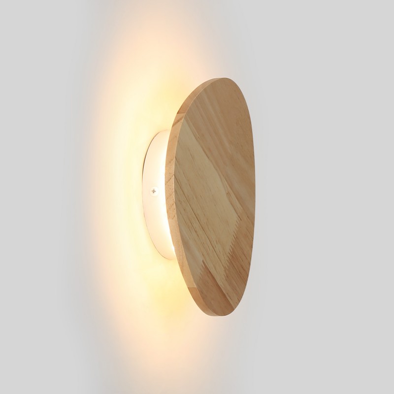 Applique murale LED en bois "Eclipse 3" 8W – Économique – 2700K Chaleureux 4 Applique murale LED en bois "Eclipse 3" 8W – Économique – 2700K Chaleureux – Image 4