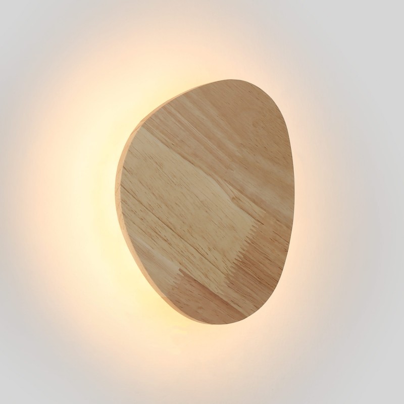 Applique murale LED en bois "Eclipse 3" 8W – Économique – 2700K Chaleureux 1 Applique murale LED en bois "Eclipse 3" 8W – Économique – 2700K Chaleureux