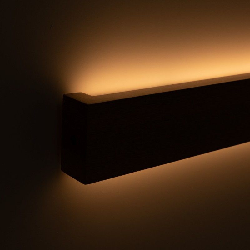 Applique murale LED linéaire en bois "Wooden" - 26W - 100cm - Driver Philips - 2700K 6 Applique murale LED linéaire en bois "Wooden" - 26W - 100cm - Driver Philips - 2700K – Image 6