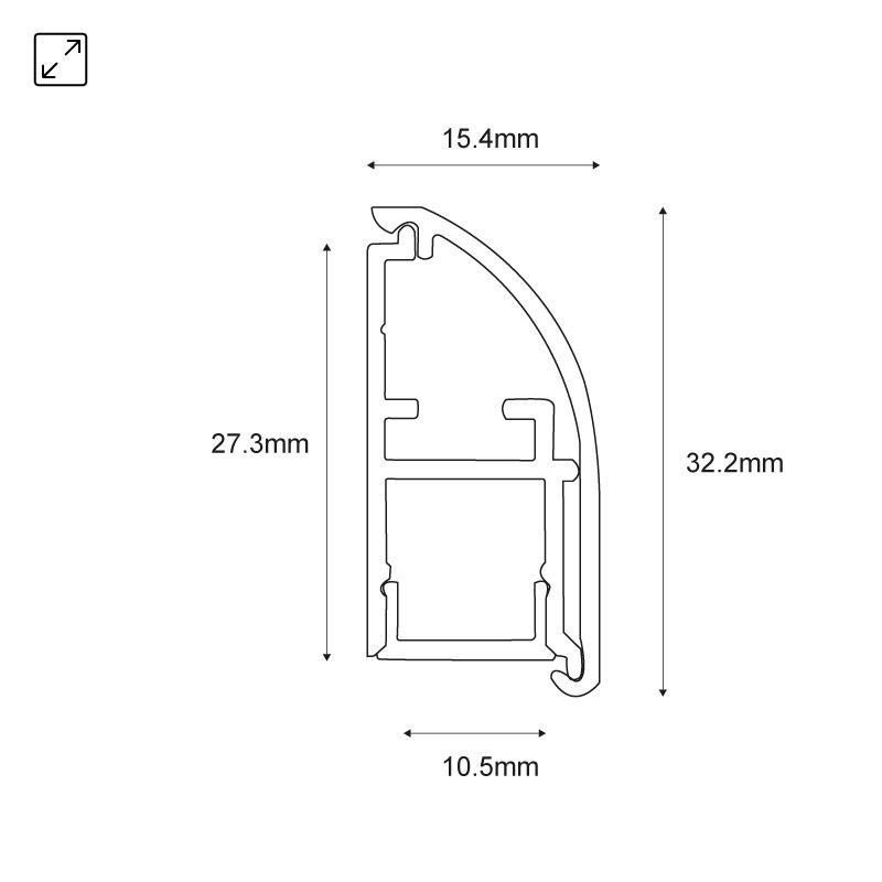 Embout profilé aluminium 15.4x32.2 – Finition Professionnelle 3 Embout profilé aluminium 15.4x32.2 – Finition Professionnelle – Image 3