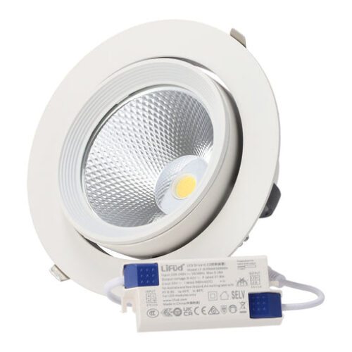Spot LED encastrable 40W circulaire – CCT lumière réglable de 3000K à 6000K – Lifud driver