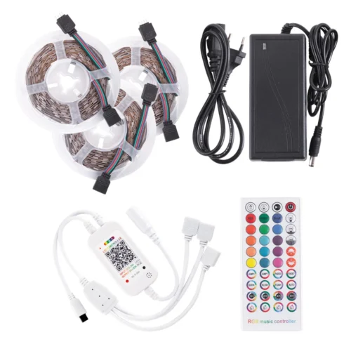 Ruban LED RGB 15m 108W – Ultra Puissant – Kit Complet RGB