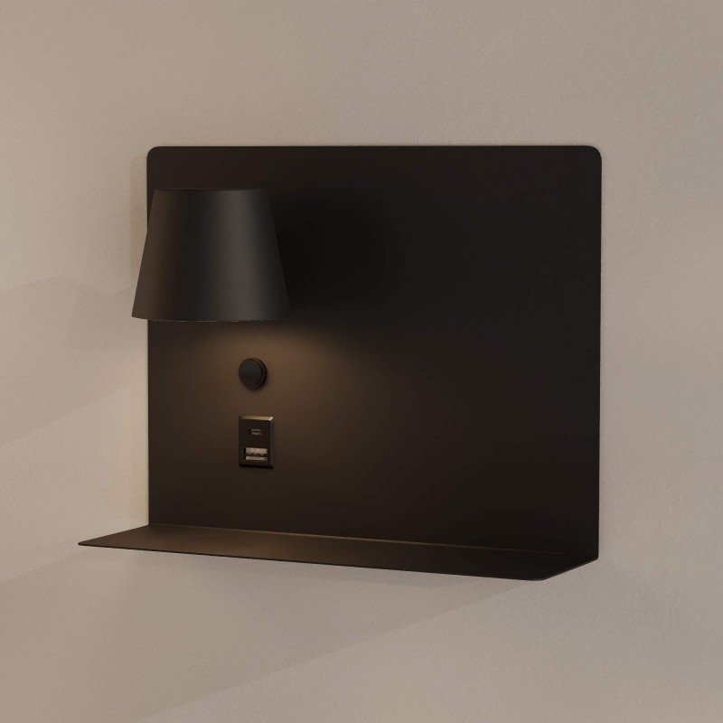 Liseuse murale avec port USB et USBC "BASKOP" - 6W - 2700K 1 Liseuse murale avec port USB et USBC "BASKOP" - 6W - 2700K