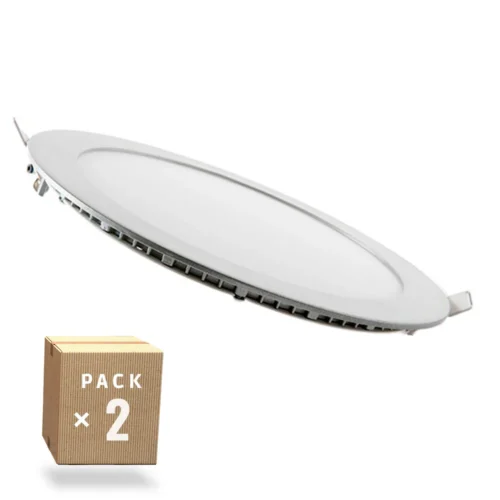 Spot LED Circulaire 225mm 18W – Ultra Fin – Pack de 2