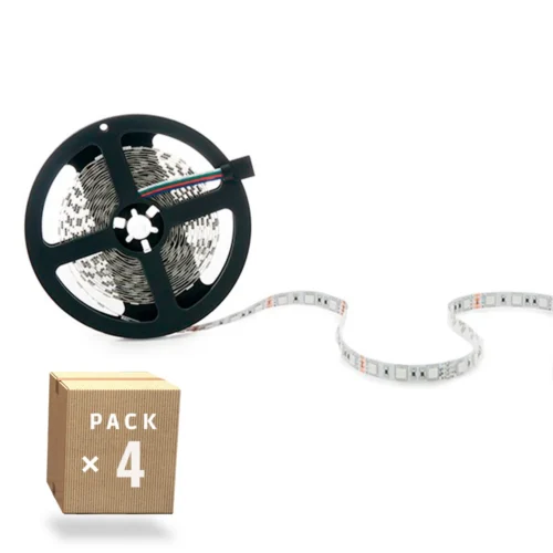 Bande LED RGB 5m Pack 4 – 72W Haute Performance – IP65 Flexible