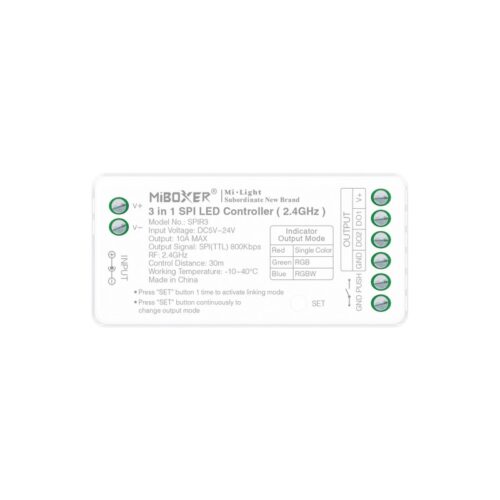 Contrôleur de ruban LED SPI / IC – Monochrome – RGB – RGBW – 5/24V DC – 2.4GHz – Mi Boxer