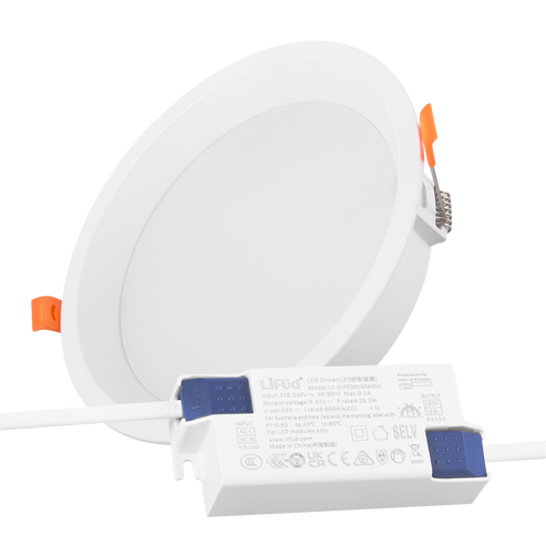 Spot downlight LED 24W encastrable circulaire - Driver LIFUD sans scintillement 1 Spot downlight LED 24W encastrable circulaire - Driver LIFUD sans scintillement