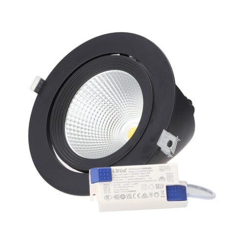 Spot LED encastrable 40W circulaire orientable – Puissant – UGR17 – IRC90