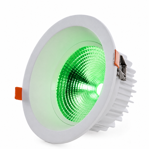 Spot encastré circulaire LED 18W 2520 lm anti-éblouissement UGR19 - Lumière verte 1 Spot encastré circulaire LED 18W 2520 lm anti-éblouissement UGR19 - Lumière verte