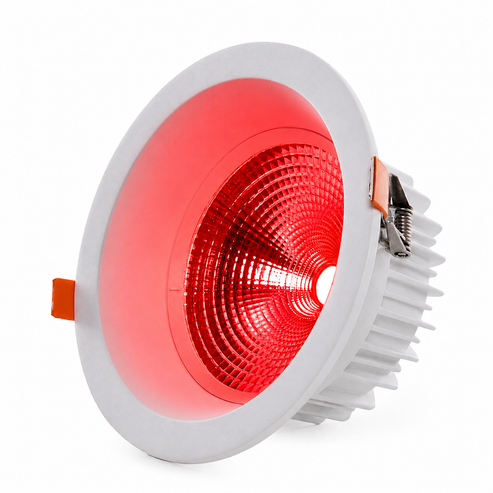 Spot LED encastré rond 18W 2520 lm anti-éblouissement UGR19 - Lumière rouge 1 Spot LED encastré rond 18W 2520 lm anti-éblouissement UGR19 - Lumière rouge
