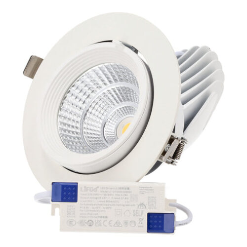 Spot LED boucherie 36W encastrable circulaire – Orientable – Lumière rose – IRC90