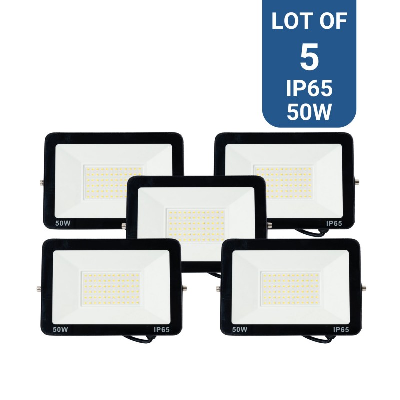 Projecteur LED 50W – Pack 5 IP65 Puissant – Extérieur 1 Projecteur LED 50W – Pack 5 IP65 Puissant – Extérieur