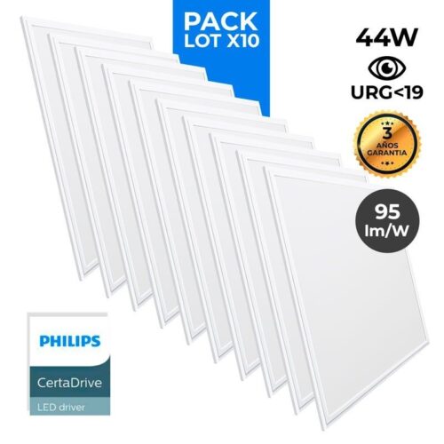 Dalle LED 60×60 Lot de 10 – 44W Ultra Philips – UGR19