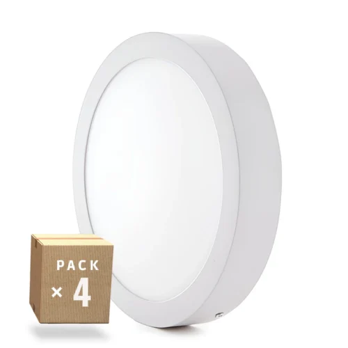 Plafonnier LED 20W – Surface 210mm – Lot de 4 Haute Performance