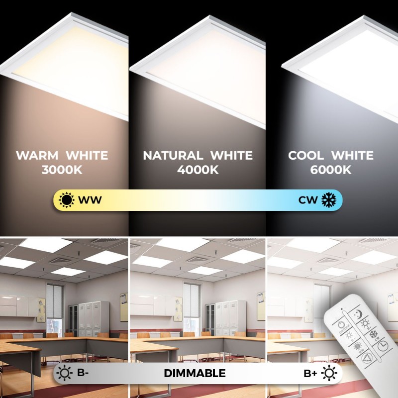 Dalle LED 60x60 40W – Pack x4 CCT Dimmable – Ultra Plat 2 Dalle LED 60x60 40W – Pack x4 CCT Dimmable – Ultra Plat – Image 2
