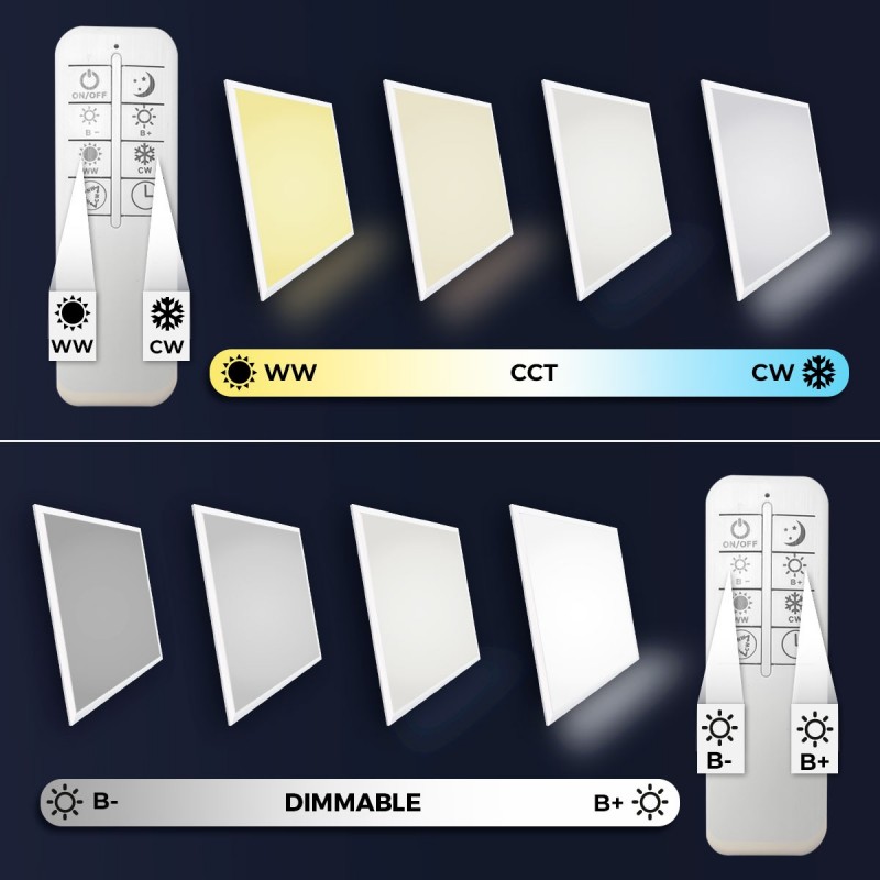Dalle LED 60x60 40W – Pack x4 CCT Dimmable – Ultra Plat 6 Dalle LED 60x60 40W – Pack x4 CCT Dimmable – Ultra Plat – Image 6
